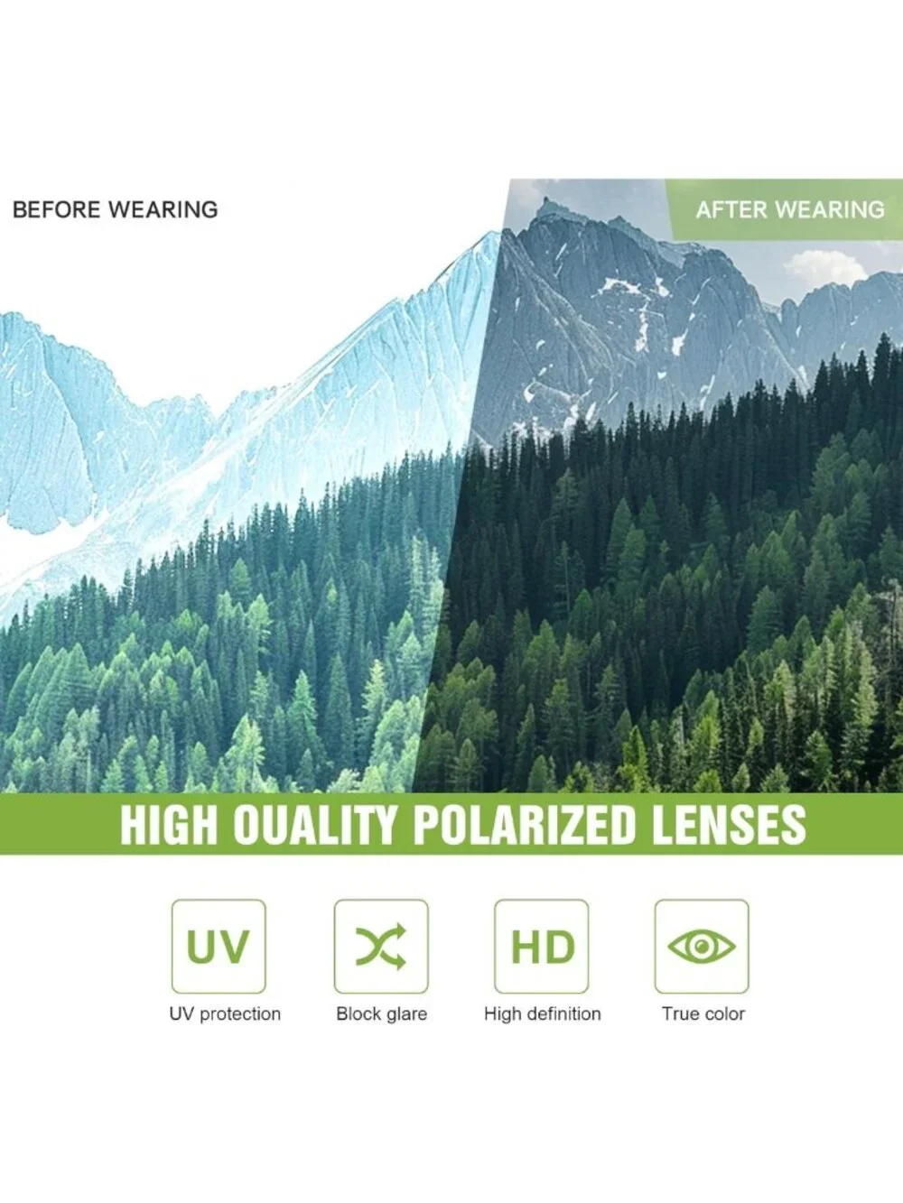 3 Pack Polarized Sports Sunglasses - UV Protection, Wrap Around for Cycling